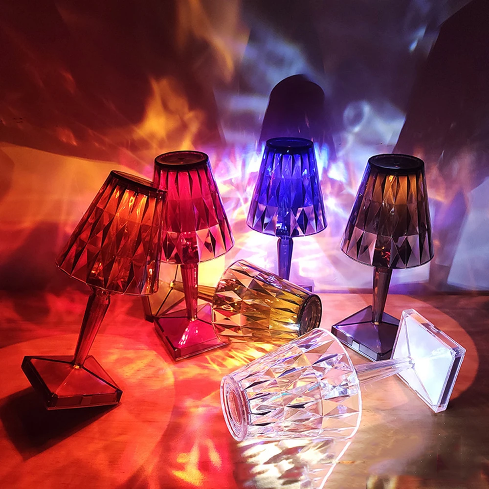 

Bedside Led Rechargeable Luminaria Touch Lampara USB Crystal Escritorio Nordic Table Lamps Luz Mesita De Noche Desk Night Lights