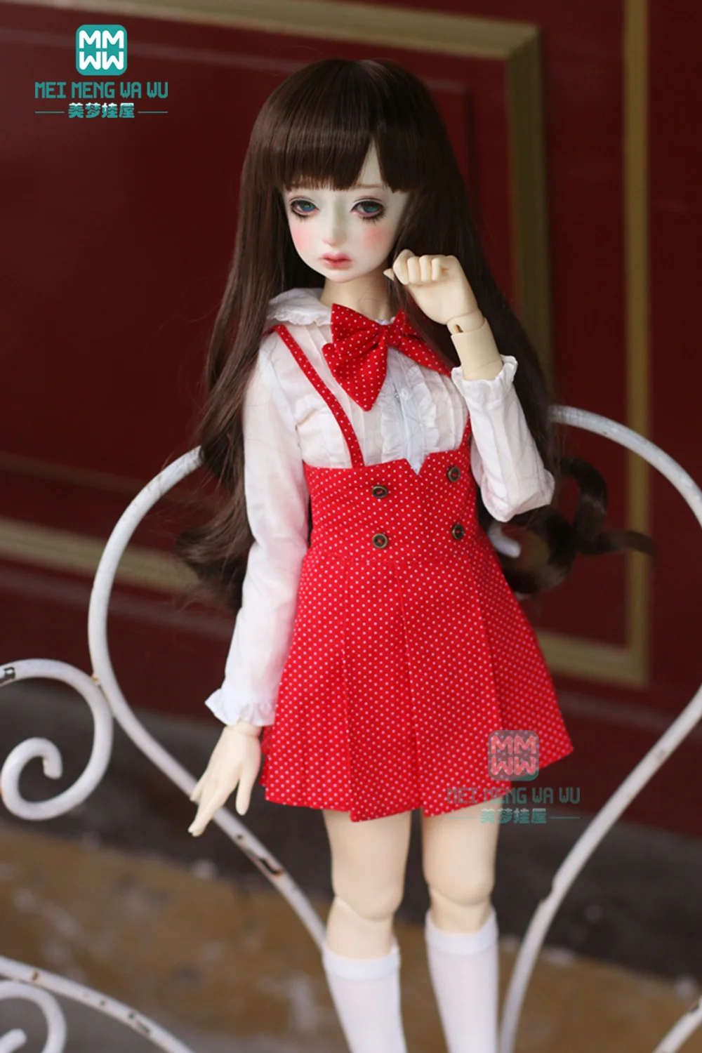 BJD куклы аксессуары Одежда для кукол подходит 43-45 см 1/4 MSD драгоценный камень XAGADOLL Высокий воротник футболка, ремень платье, обувь