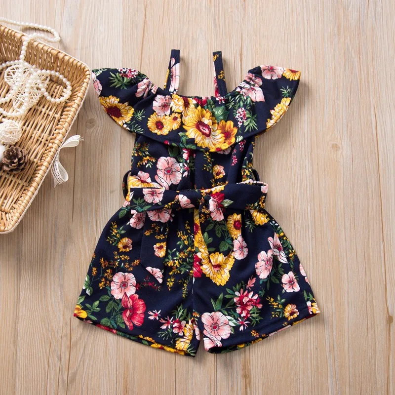 

Newborn Outfits Set Kids Girls Sleeveless Ruffle Button Romper jumpsuit Set Infant Toddler Baby Girls Clothes Hot Sale