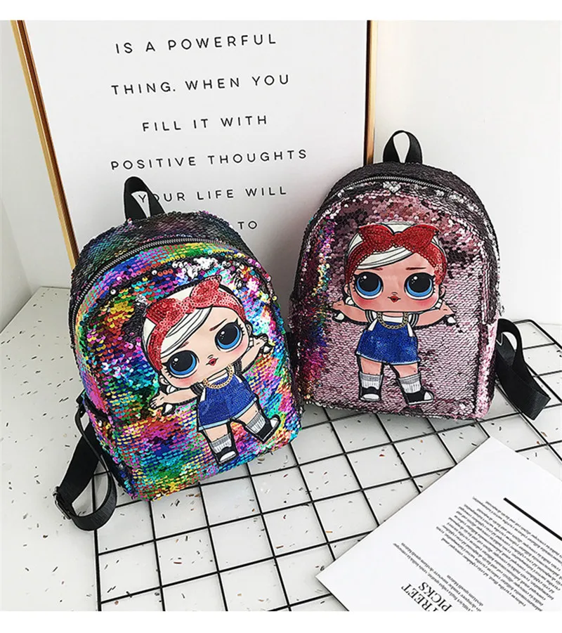 Сумки с пайетками для детская детей девочек школьная модный рюкзак путешествия