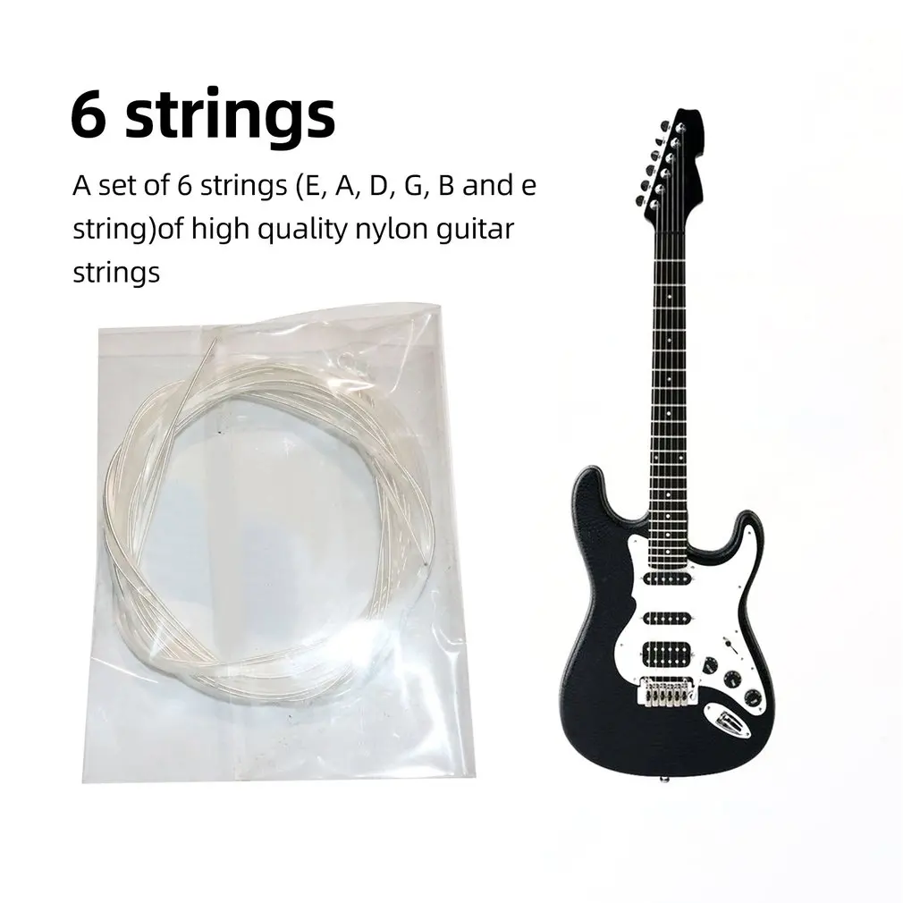 Струны нейлоновые Серебристые для гитары набор струн акустической народной 1 м 1-6