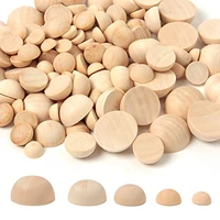 1015202530mm half wooden beads unfinished natural half round wood balls beads diy kids arts and craft accessories decoration
