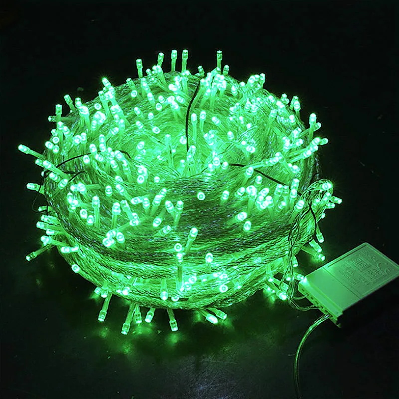 Green Открытый светодиодные гирлянды 10/20/30/50/100 м Водонепроницаемый светодиодная Праздничная гирлянда из полосы лампы бусины Свадебные украшения Рождественская елка год садовый декор - Испускаемый цвет: Green