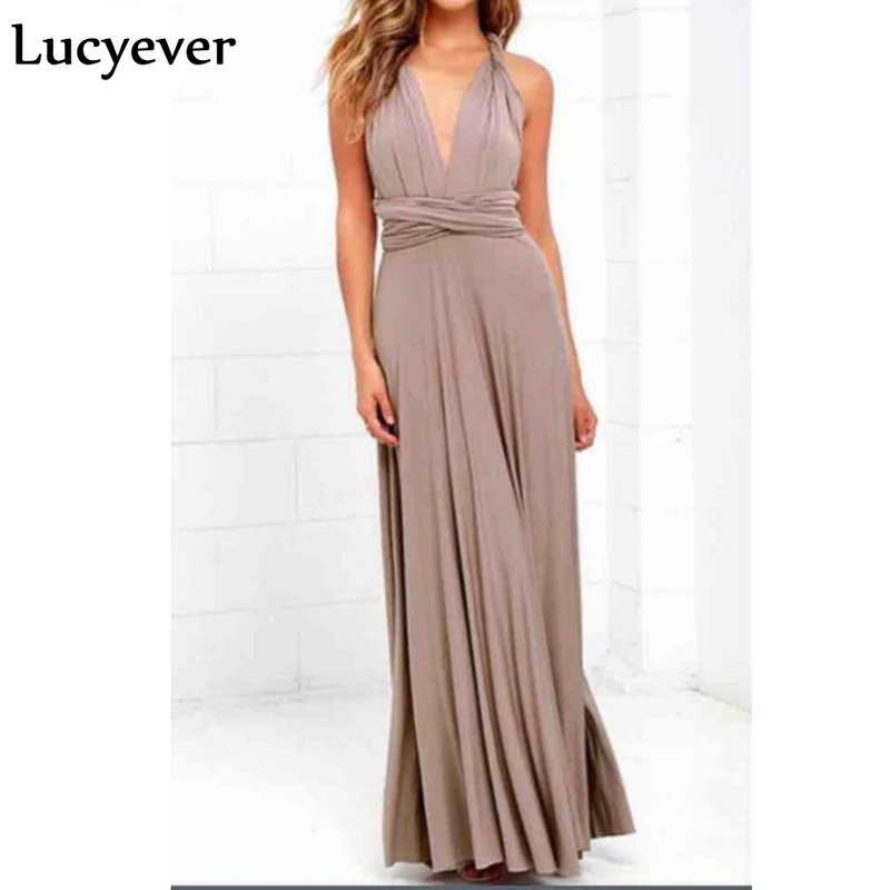 Сексуальное летнее женское длинное платье Lucyever с открытой спиной открытыми