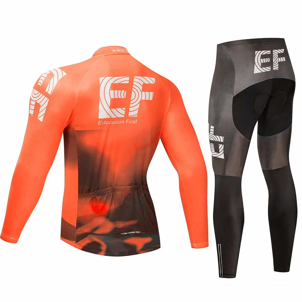 EF Мужская велосипедная футболка с длинным рукавом, комплект MTB велосипедная одежда, Майо Ropa Ciclismo Hombre, велосипедная одежда, 9D гелевая одежда для обучения