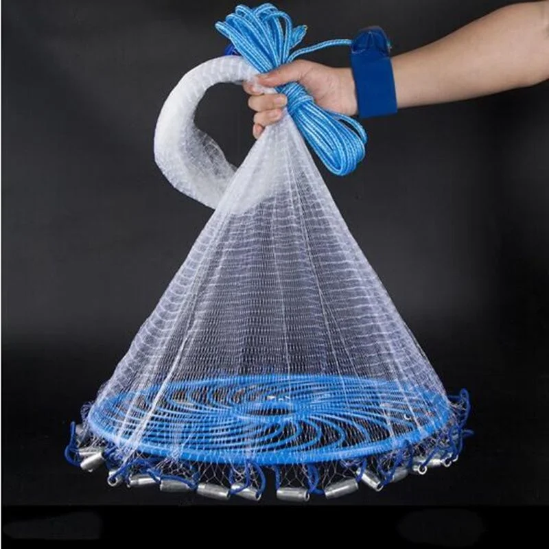 

High strength line cast net Fishing Net With Disc Small Mesh American Style Throw Network Outdoor Casting Net