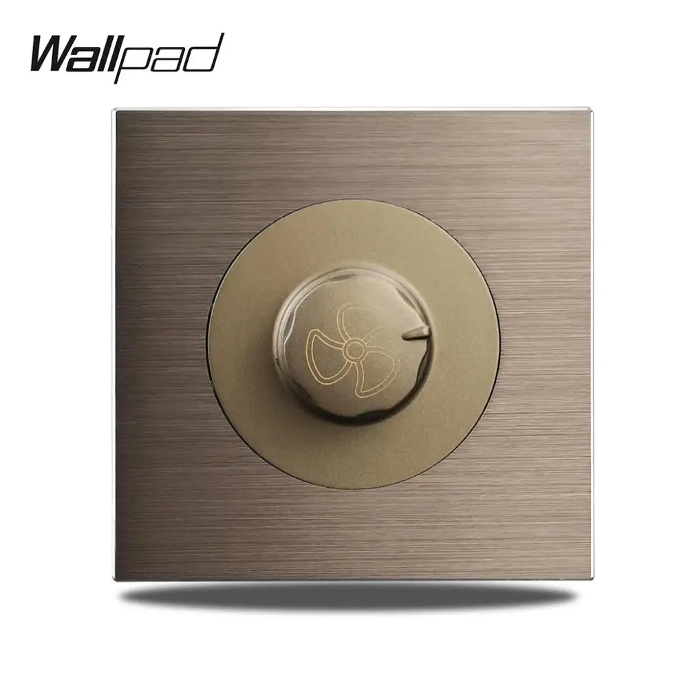 

Wallpad L6 регулятор скорости вентилятора диммер 450 Вт коричневая матовая алюминиевая атласная металлическая панель