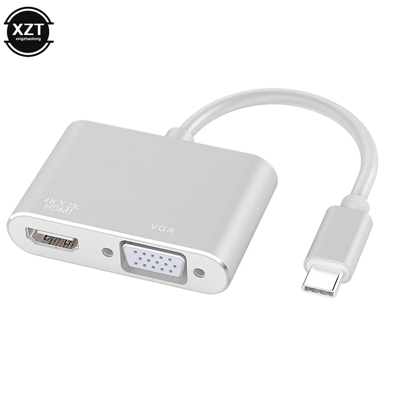 Алюминиевый сплав кабель-Переходник USB C на HDMI VGA адаптер 4K Тип USB-C концентратор