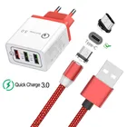 Магнитный USB-кабель для Samsung Galaxy Xcover 4s A50 Realme X Xiaomi Mi 9 8 Redmi Note 7 Type C, магнитное зарядное устройство QC 3,0, быстрое зарядное устройство