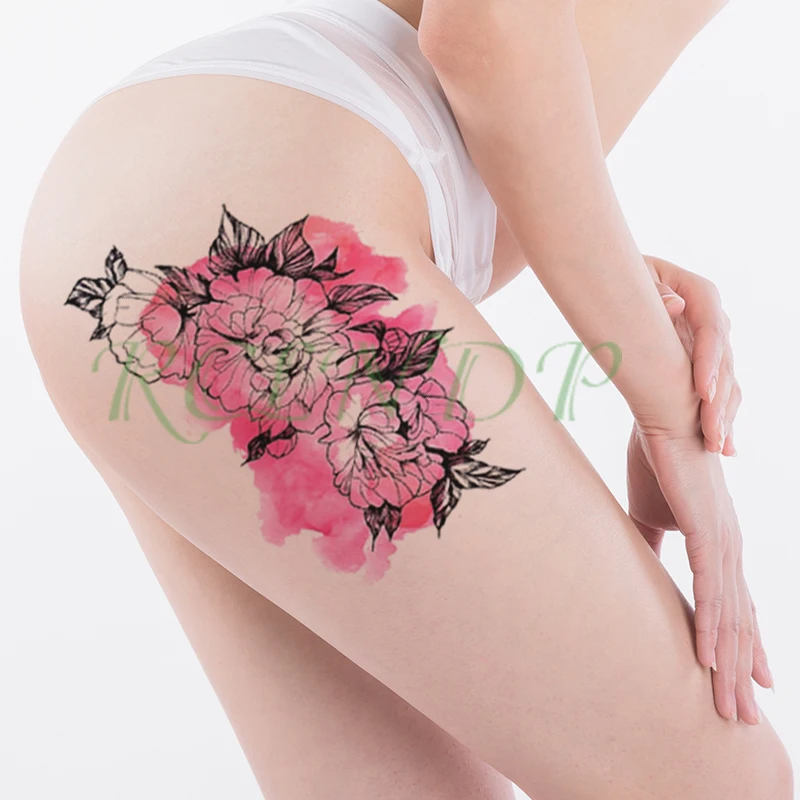 

Waterproof Temporary Tattoo Sticker Red Rose Flower Leaf Geometric Triangle Tattoos Fake Tatto Flash Tatoo for Girl Women Men