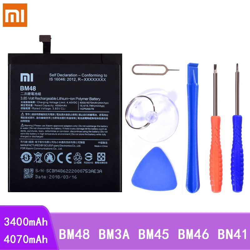BM48 BM3A BM45 BM46 BN41 Батарея для Xiaomi mi Note 2 3 Red mi Note2 Note3 Note4 4X Замена литий-полимерный аккумулятор