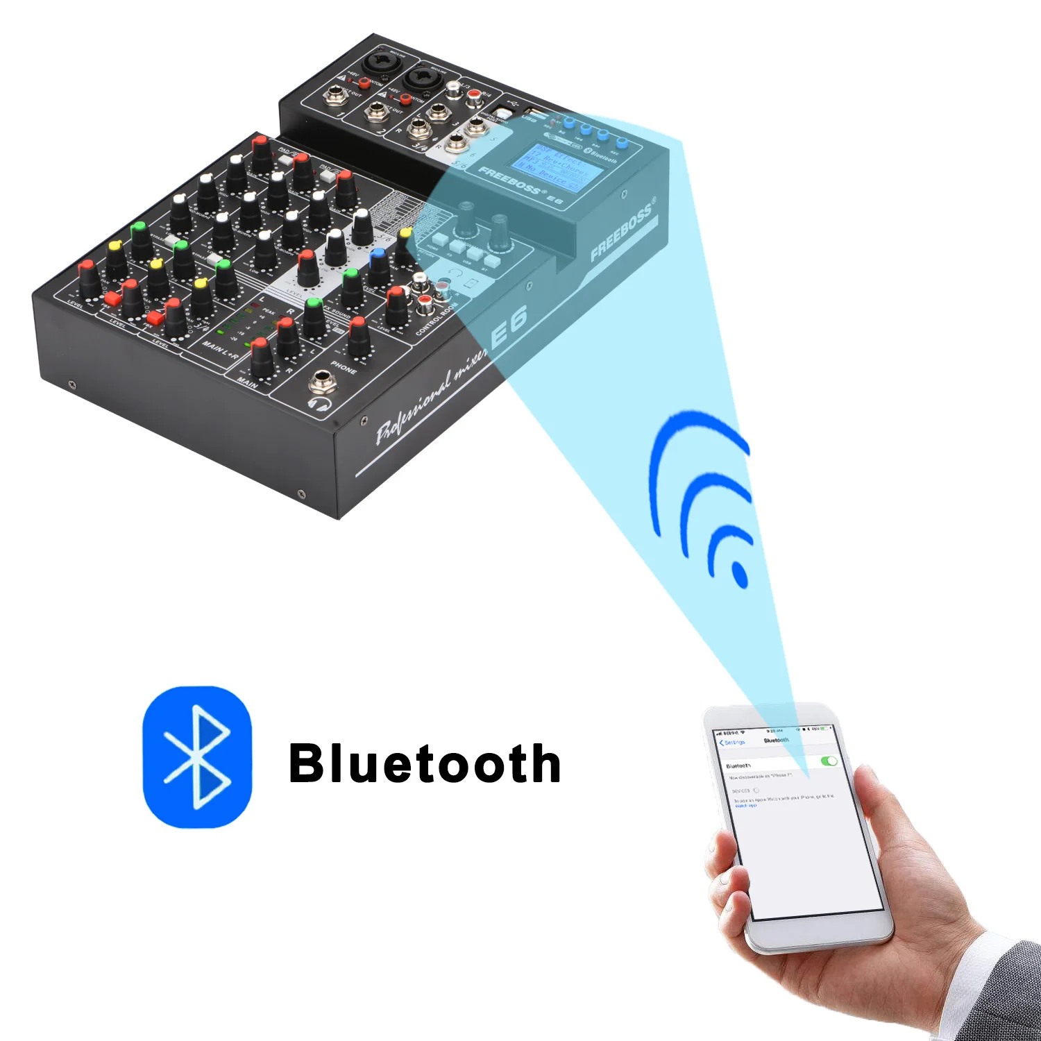 6-канальный Bluetooth 24 Dsp USB-микшер Freeboss E6 устройство для записи компьютера караоке