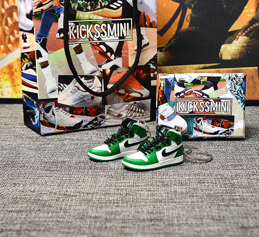a pair w metal ring Персональный DIY Jordan Generation AIR JORDAN 1 chicago 3D кроссовок фигурный брелок сумка Подвеска парный брелок - Цвет: a pair w metal ring