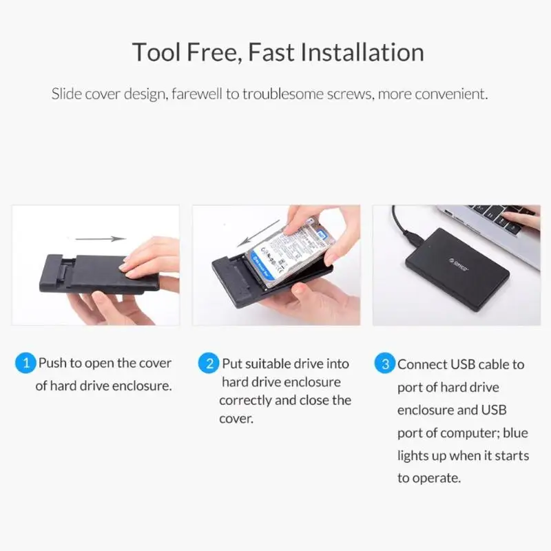 ORICO 2578C3-G2 HDD, чехол-корпус 2,5 дюйма SATA к USB 3,1 Gen 2 type C внешний жесткий диск ssd-бокс 10 Гбит/с 4 ТБ HD UASP