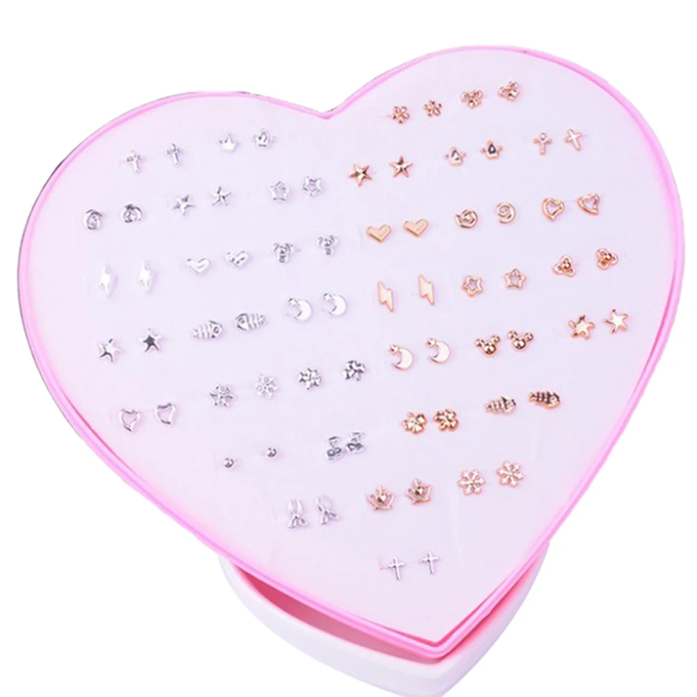 

Multicolor Cryatal 36 Pairs Cartoon Hypoallergenic Plastic Stud Earrings Set For Women Girl Wedding Christmas Gifts Jewelry
