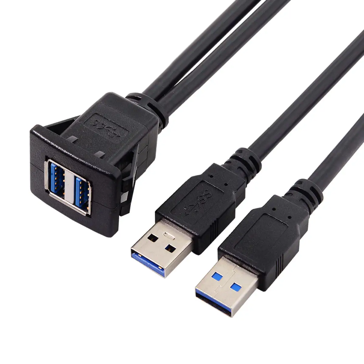 

CYSM Xiwai Водонепроницаемый двойной USB 3,0 удлинитель с защелкой крепление Автомобильный Кабель AUX 1 м для панели приборной панели