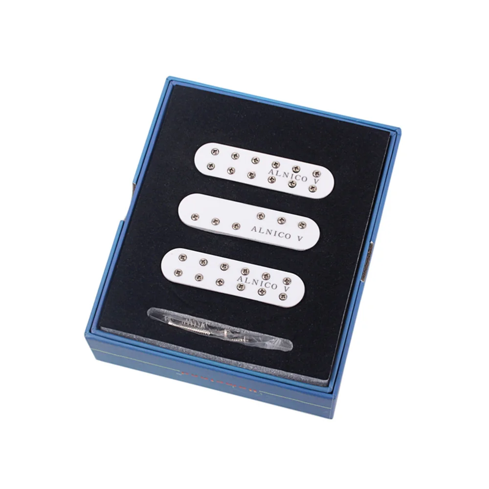 

3pcs Mini Alnico V Single Coil SSS Guitar Pickups Humbucker for Guitar Bass Musical Instrument GMN45 (White)