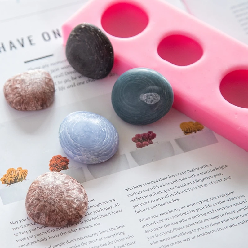 

Epoxy Resin Mold 3 Stones Candle Silicone Mould DIY Crafts Plaster Soap Decorations Making Tool