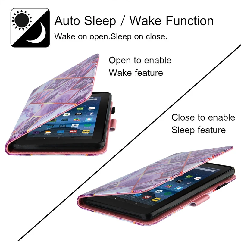 

Tablet Cover For Amazon Kindle Fire HD8 HD 8 Marble Leather Sleep Case For Coque Amazon HD8 HD 8 2018 2017 8.0 inch Cover Cases