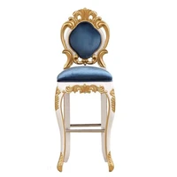 european hotel bar chair neoclassical retro bar chair household high stool ktv club luxurious solid wood bar chair 1216