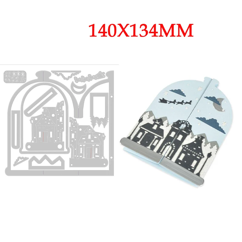 

Halloween House Metal Cutting Dies Stencils for DIY Scrapbooking Photo Album Decorative Embossing Paper Cards New Arrived 2021