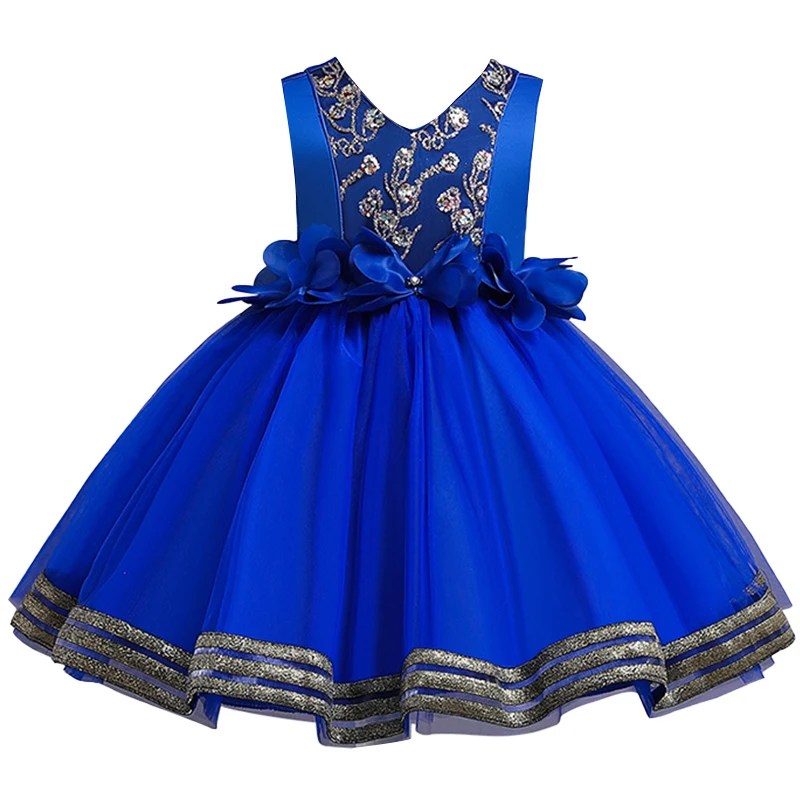 Детское платье для девочек с юбкой без рукавов Костюмы v образным вырезом вышитое