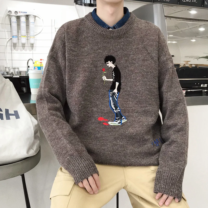 Liketkit мужские Новые свитера повседневные вязаные пуловеры с круглым вырезом и