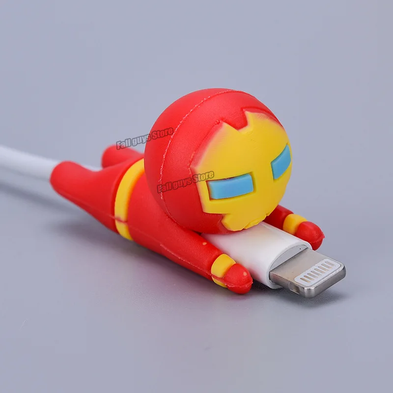 Марвел мультфильм Usb кабель для передачи данных с защитной оболочкой IPhone