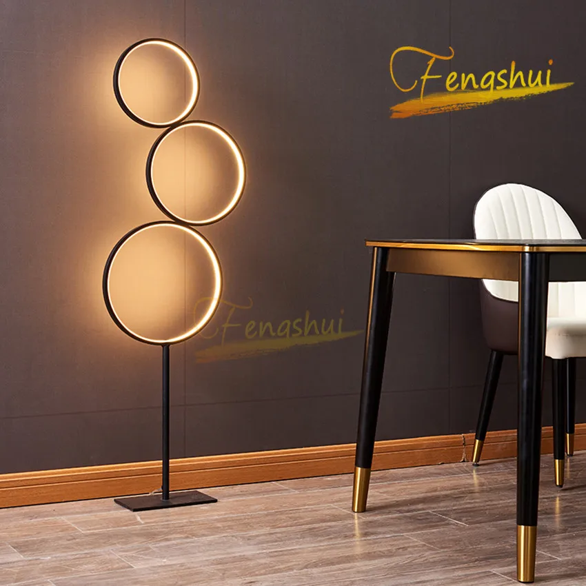 

Postmodern LED Art Floor Lamp Nordic Simple Creative Ring Floor Lights Touch Switch Stand Lamp for Indoor Lighting Floor Lamps