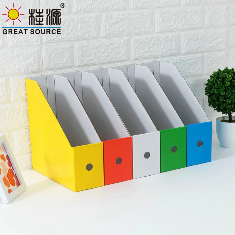 Foldaway File Holder Newspaper Box 5 Color Per Group Desk Top Organizer Corrugated Magazine Bookend ffice Stationery (10PCS)