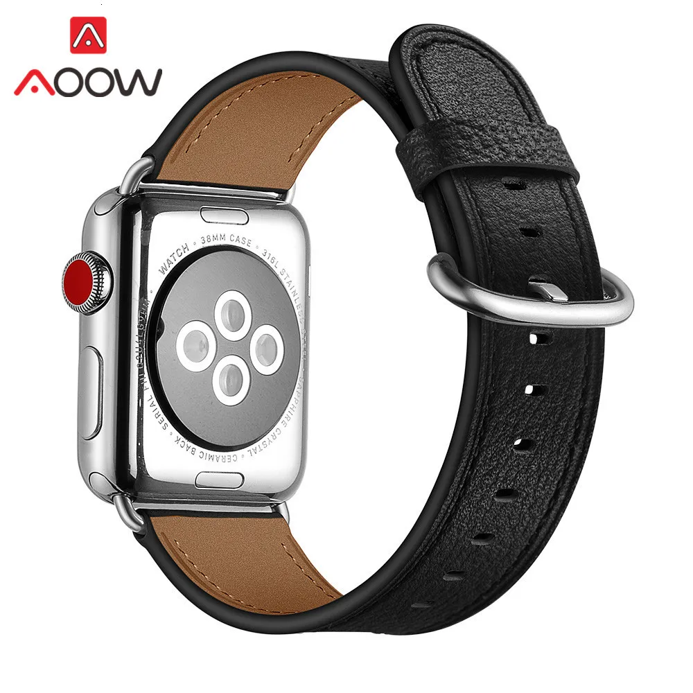 Ремешок для часов из натуральной кожи для Apple Watch 38 мм 42 мм круглый хвост синий желтый мужской женский браслет ремешок для iwatch 1 2 3 4
