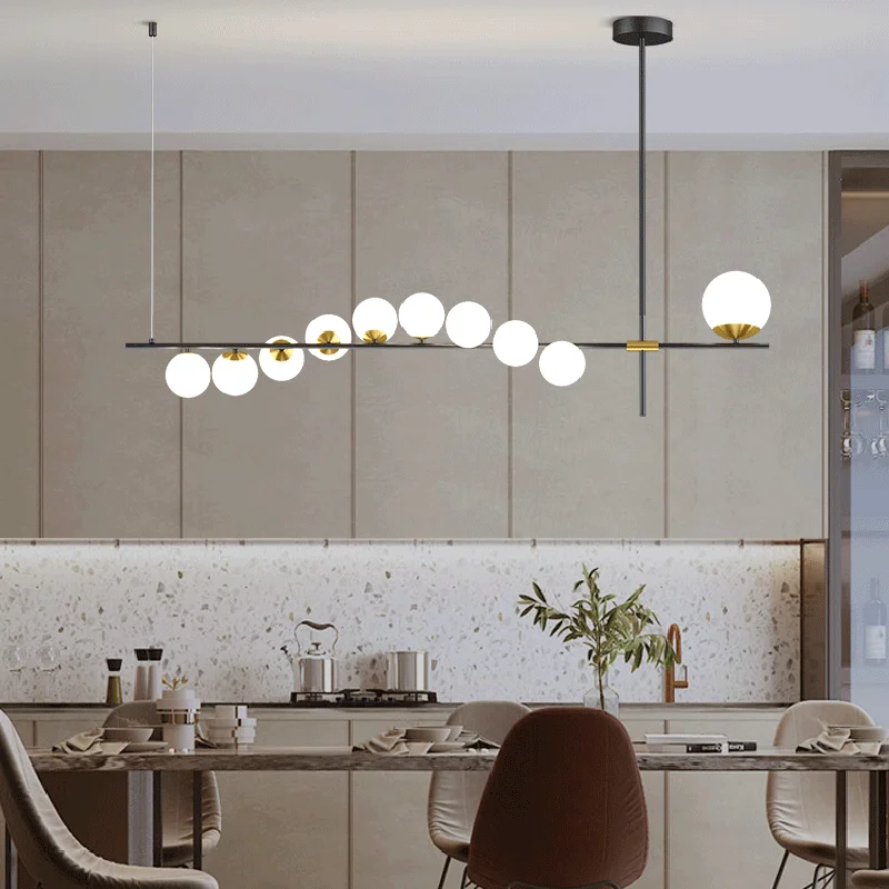 

White Glass Ball Modern Hanging Lamps LED Pendant Lights For Living Room Dining Room Bedroom PVC Lampshade Home