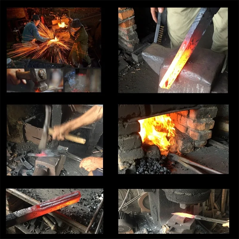 

Handmade Forged Chef Knife Clad Steel Forged Chinese Cleaver Professional Kitchen Knives Meat Vegetables Slicing Tools Gift Box