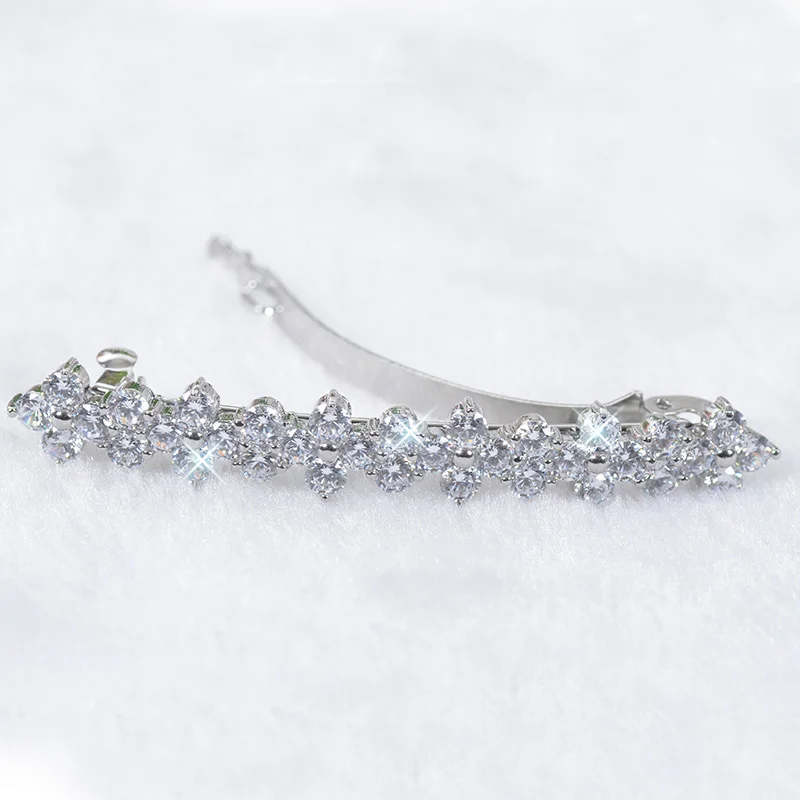

Good Luck Four Leaf Clover Fancy Cut CZ Trendy Hair Clips Jewelry Accessories for Women F00001