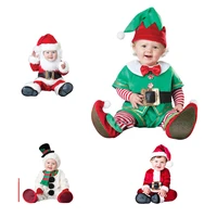 christmas santa cosplay costume for baby toddler kids new year elf dress party boys girls performance clothing with hat 90 140cm