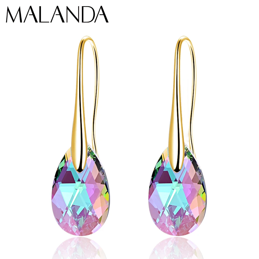 G-Crystal-PARSH Серьги-капли с кристаллами Swarovski для женщин, новая мода, Золотой пирсинг, висячие серьги, свадебные украшения, подарок для девушек - Окраска металла: G-Crystal-PARSH