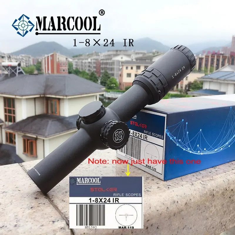 MARCOOL 1-8X24 IG RIFLESCOPE красная подсветка Охотничий Тактический коллиматор прицел Сетка страйкбол винтовка на открытом воздухе cqb
