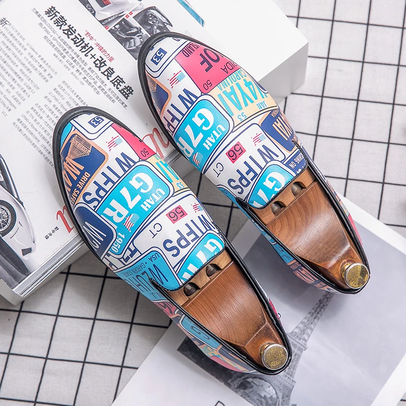 

2021 Design Men's Casuals Shoes Slip-on Cozy PU Leather Loafers Plus Size 48 Fashion Mix Color Moccasin Spring Autumn Footweear