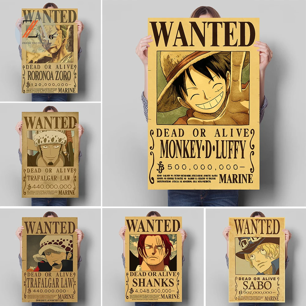 One Piece Luffy Ретро аниме постер персонаж Холст Картина принт Куадрос Искусство