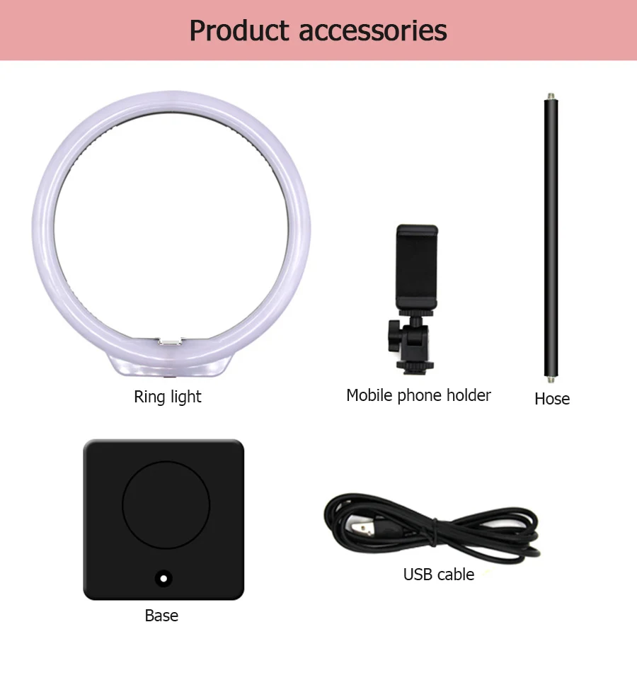 

MAMEN 8 inches LED Ring Light 3200K-5600K Ring Lamp Selfie Light for Photography Video Live YouTube Photo Light Makeup Lighting