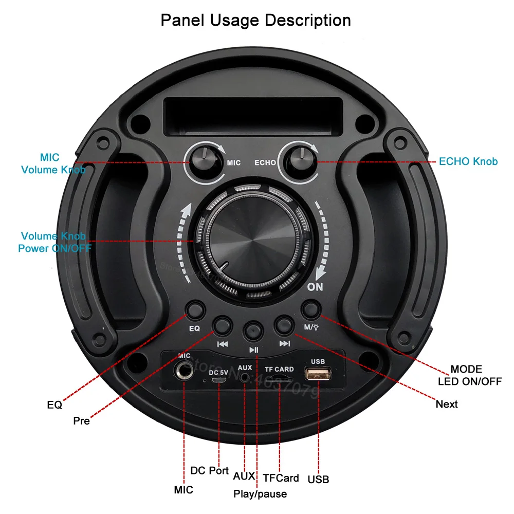 Тяжелый бас 60 см Высота bluetooth сабвуфер с обработчиком партии спикер открытый