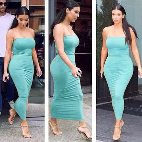 2020 модное сексуальное платье без бретелек тонкое однотонное классическое