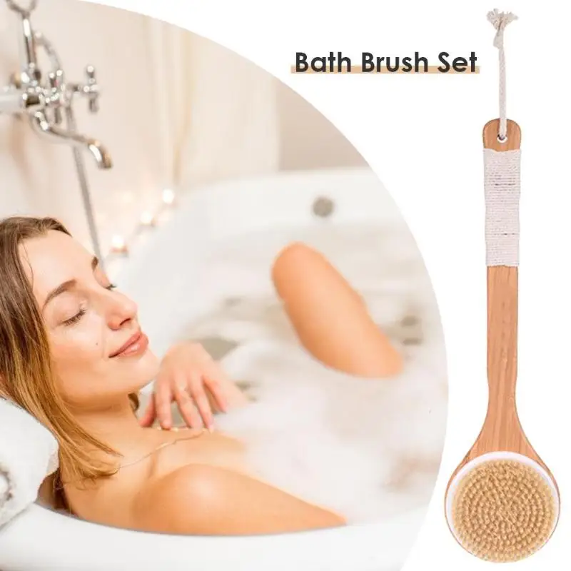 2 шт новая деревянная щетка для тела набор щетины с лотосом сухая кожа мягкая из
