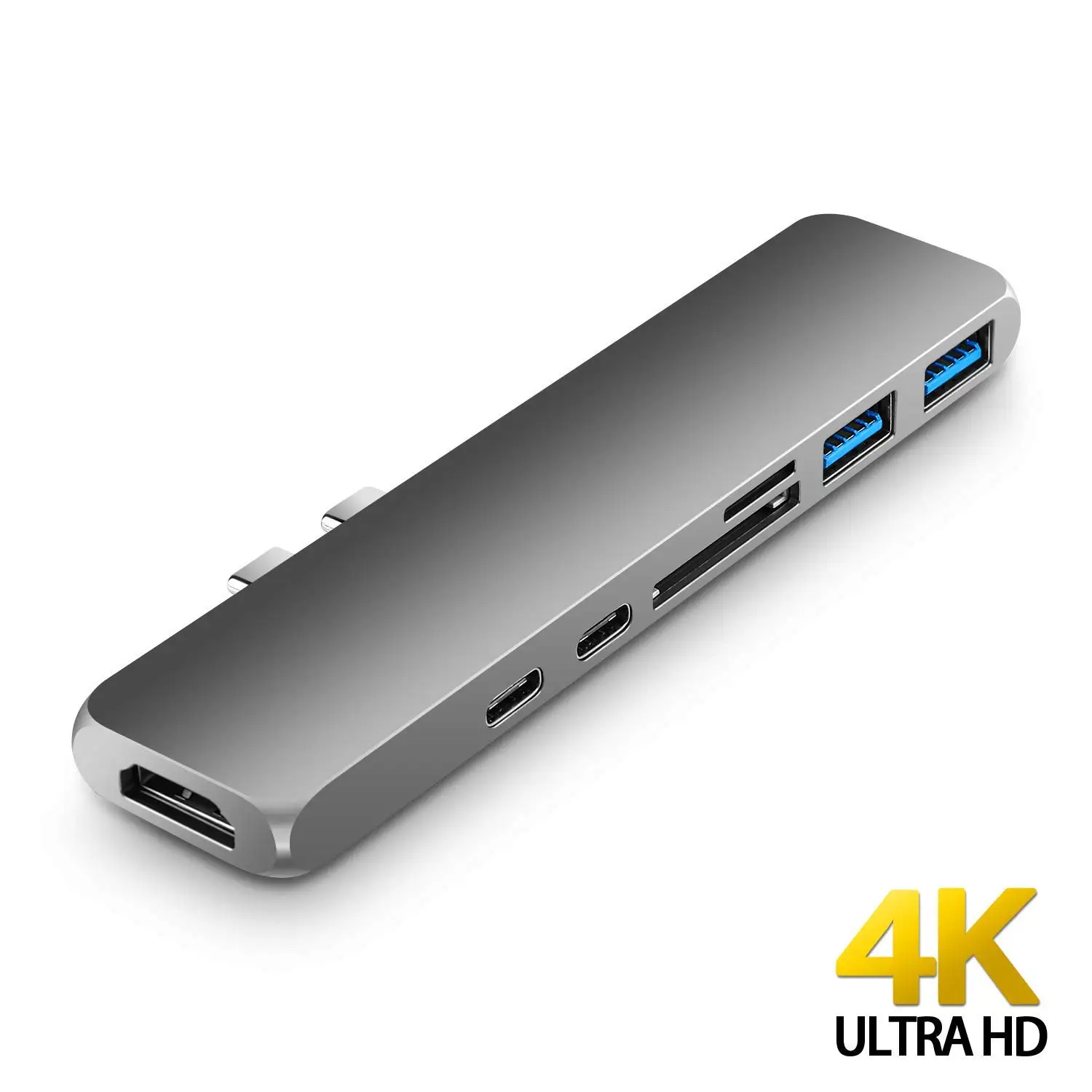 Тип C Hub адаптер 7 в 1 Dual USB-C док-станция для MacBook Pro с 4K HDMI совместимых USB3.0 SD/Micro SD