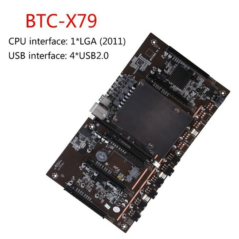 btc x79 h61 mining motherboarde5 2603 v2 2011 cpu 5x pci e 8x lga 2011 ddr3 support 3060 3080 gpu for btc miner free global shipping