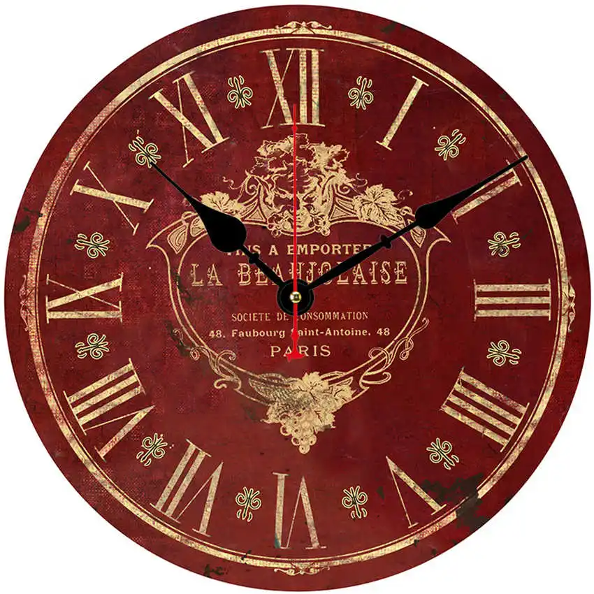 Letter Clock T Парижская башня настенные часы, настенные часы Бесшумный ход, круглые Настенные часы, потертые ретро дома для декора кухни, duvar saati - Цвет: Letter Clock T