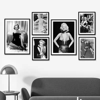 vintage star marilyn monroe black white wall art canvas painting nordic posters and prints wall pictures for living room decor