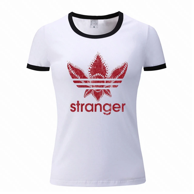 Странные Вещи футболка для женщин Slim Fit белый Повседневный Топ Harajuku печатных