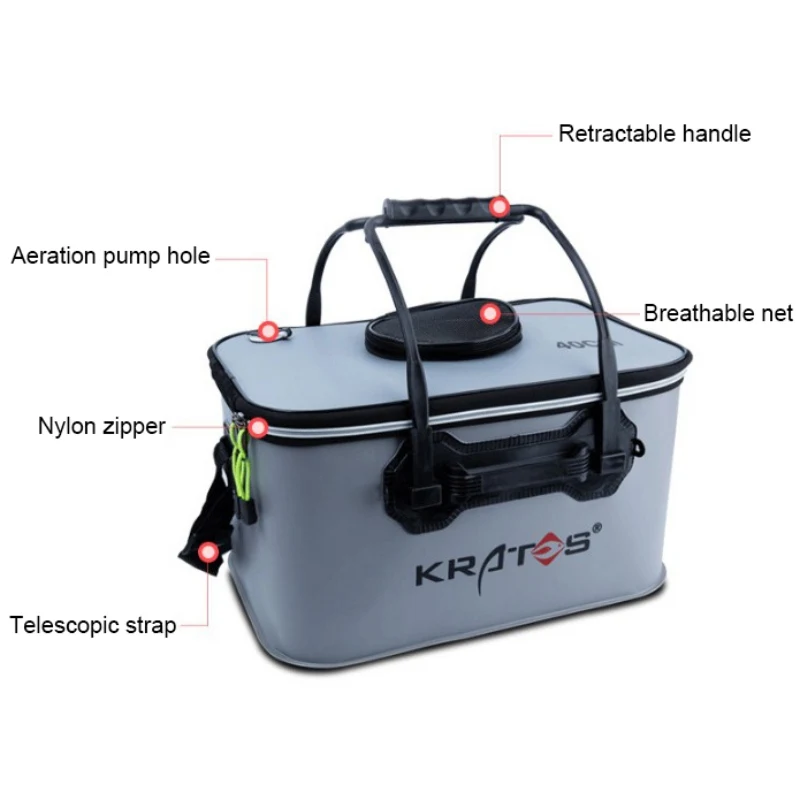 

Balight Portable EVA Fishing Bag Collapsible Fishing Bucket Live Fish Box Camping Water Container Pan Basin Tackle Storage Bag