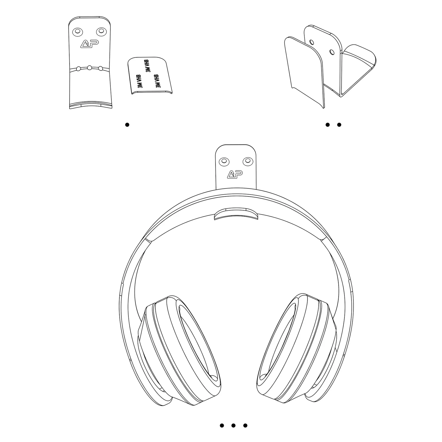 Vococal самоклеящаяся Подставка для наушников из алюминиевого сплава держатель